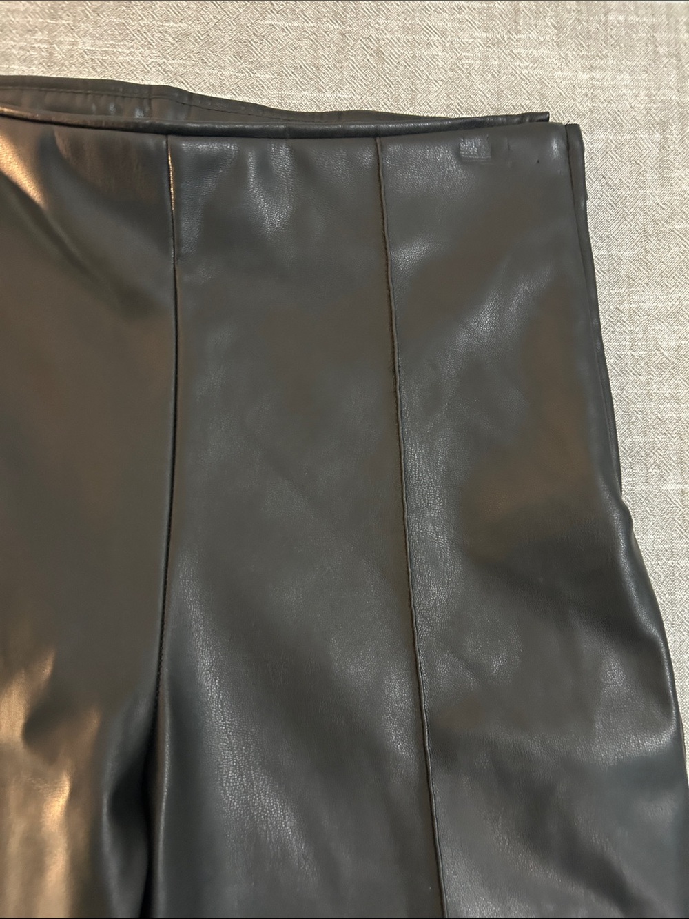 Zara Black Faux Leather Skinny Pants - size large - Picture 5 of 8